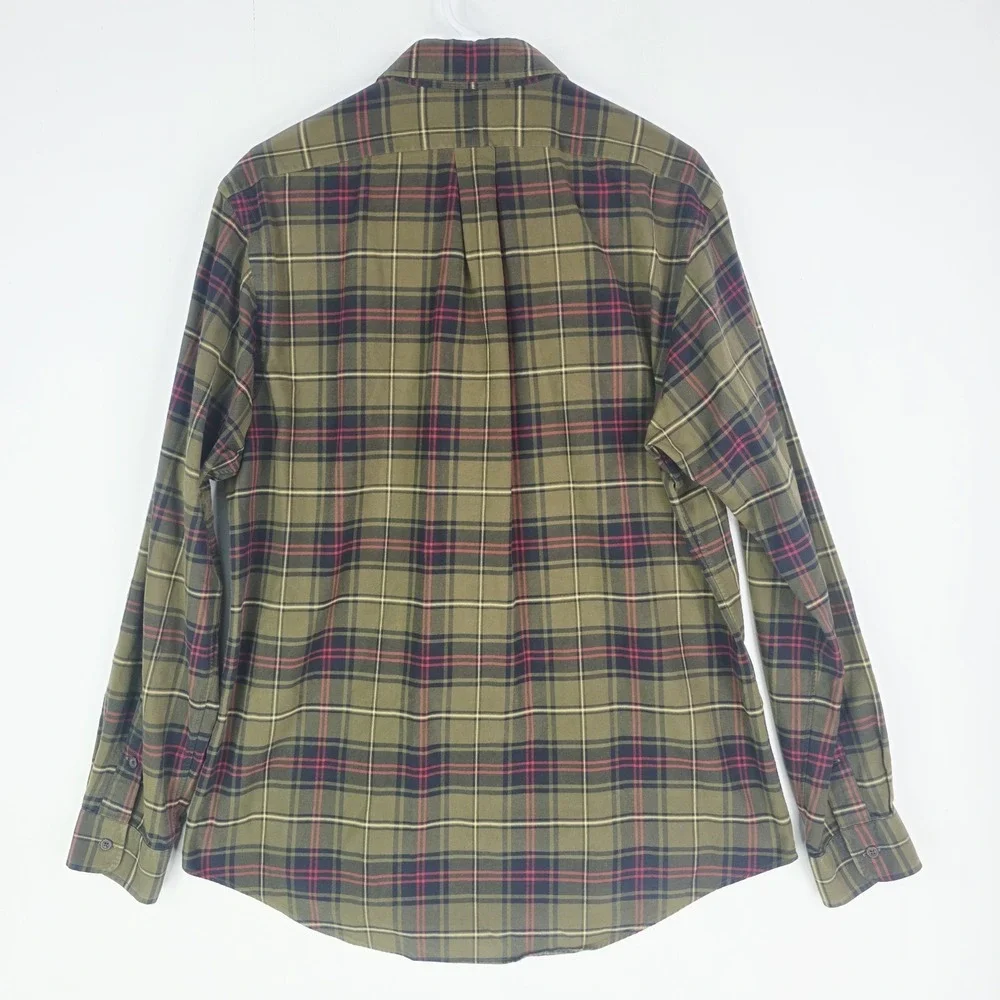 Polo Ralph Lauren Whitfield Button Down Flannel Green/Red Mens Large Custom Fit